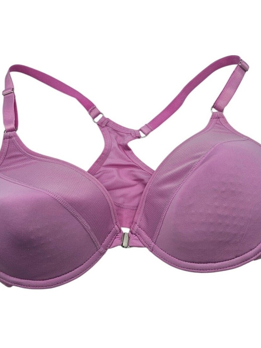 Vintage Danskin Now Womens Sz 36B Front Clasp T Shirt Bra Light Purple